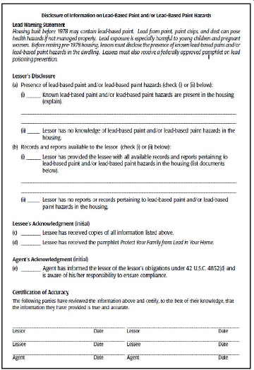 Lead Disclosure Form